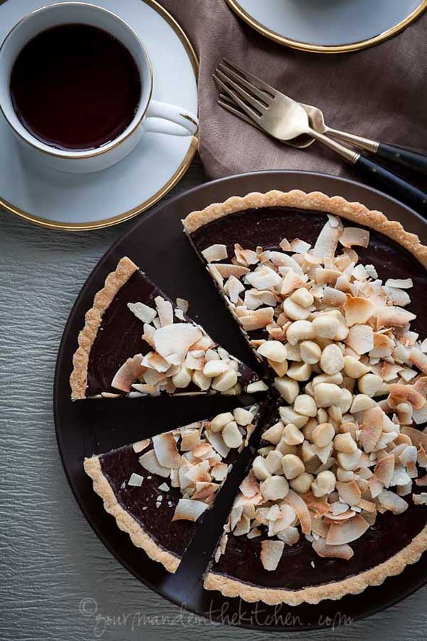 Chocolate Coconut Macadamia Nut Tart
