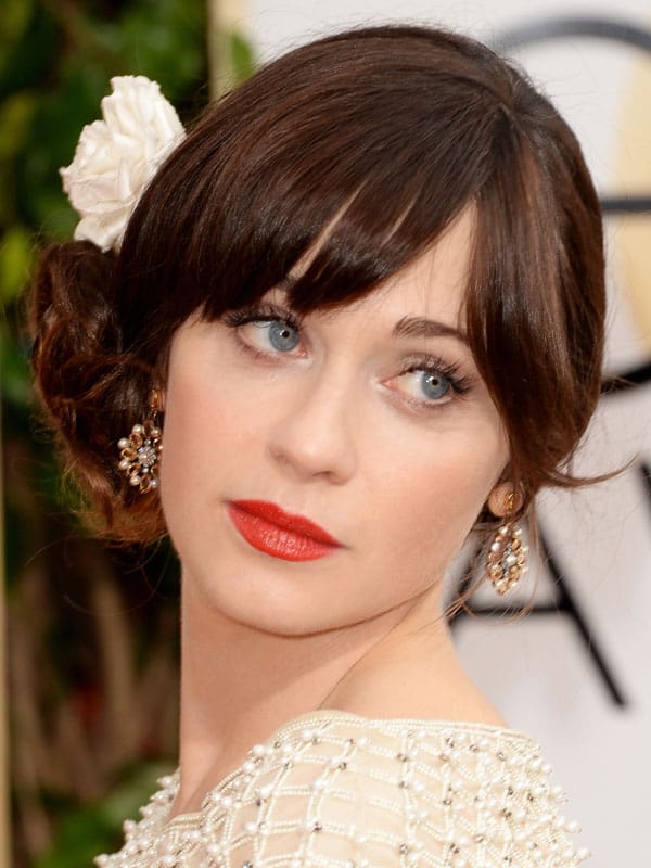 Zooey Deschanel's side bun