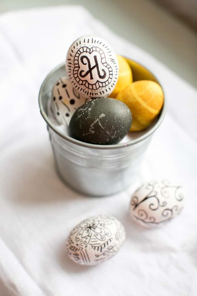 Hibiscus dyed eggs