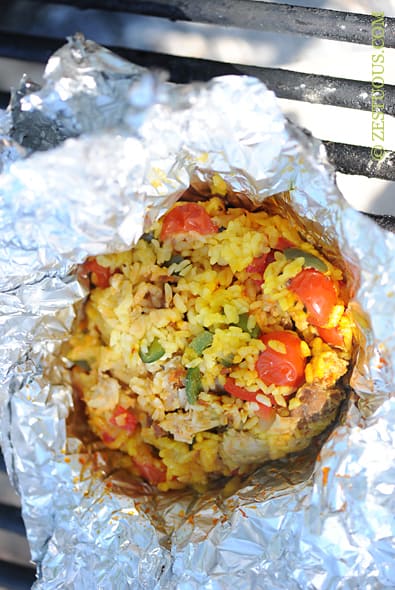 Campfire paella