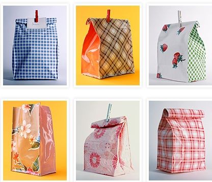 Bright Oil Cloth Lunch Bags