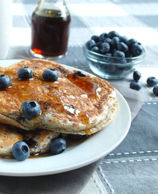 Blueberry power pancakes