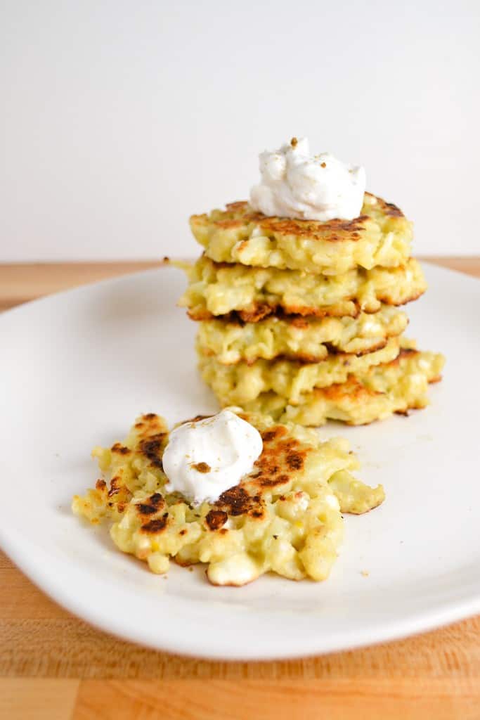 Cauliflower Feta Fritters