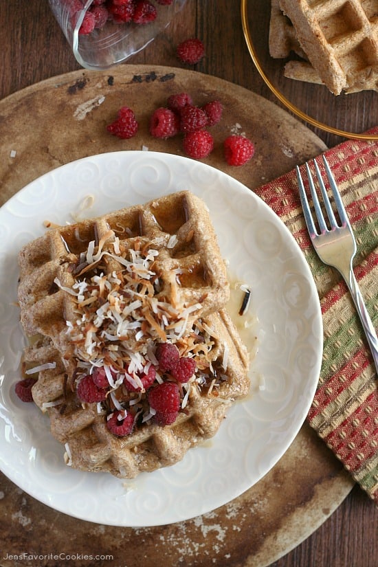 Whole grain coconut waffles