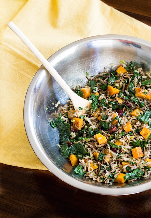 Wild Rice and Butternut Squash Salad with Maple Balsamic Dressing