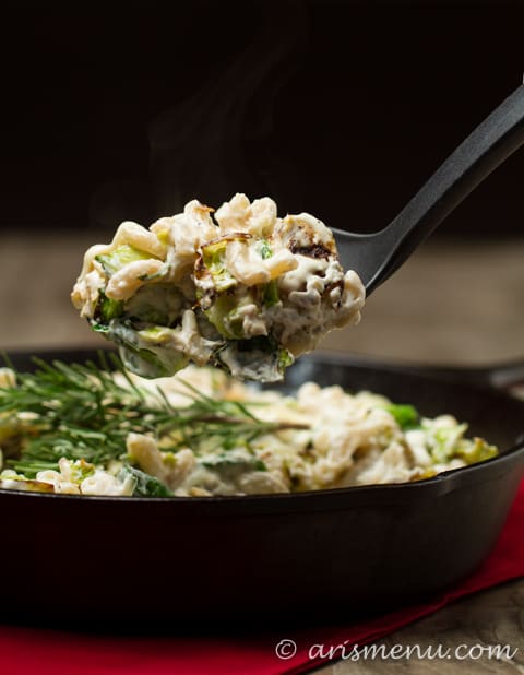 Brussels Sprouts + Fontina Mac & Cheese