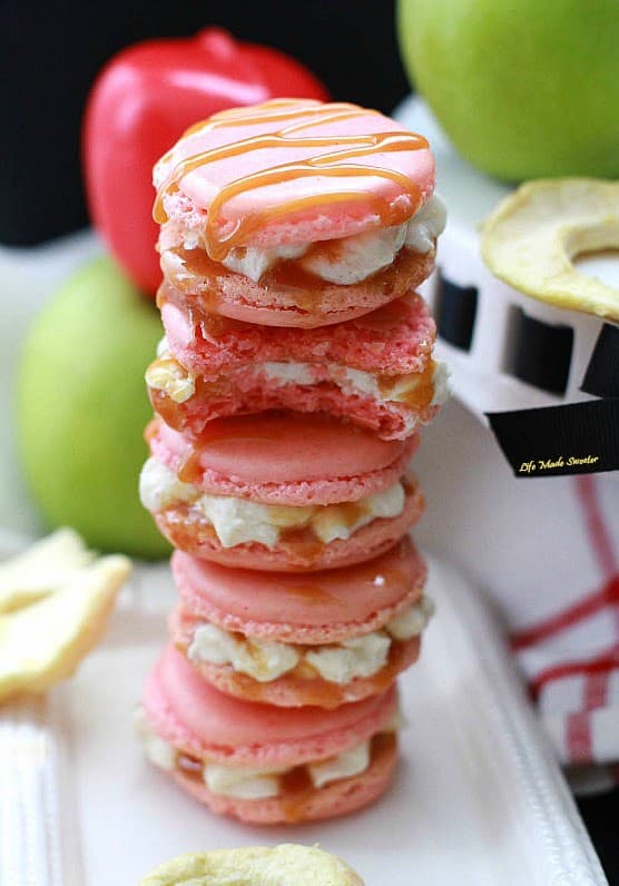 Cinnamon Apple Spice Macarons with Salted Caramel