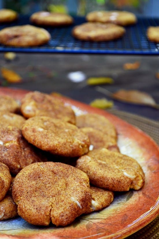 White Chocolate Chip Pumpkin Snickerdoodles