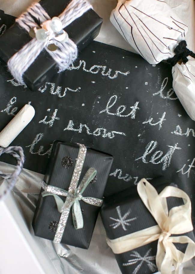 Black and white wrapping paper
