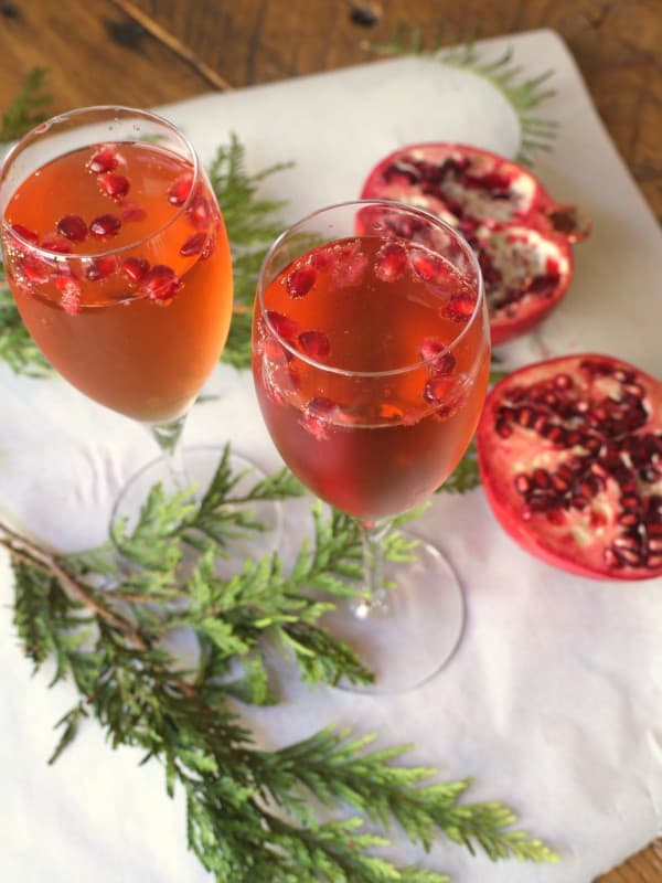 Blueberry Pomegranate Holiday Fizz