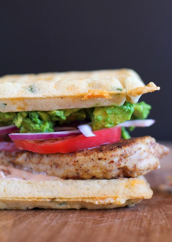 Jalapeno Cheddar Bacon Waffle Sandwiches