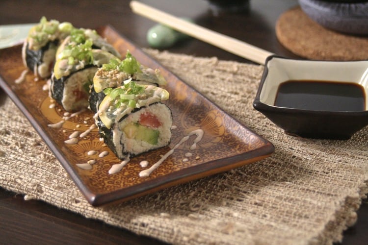 Sushi with Cauliflower Rice and Raw Mayo
