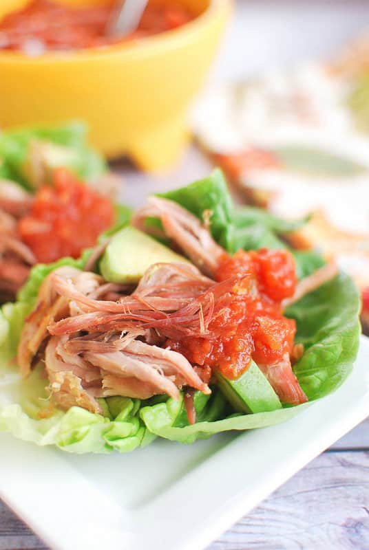 Crockpot Carnitas Lettuce Wraps