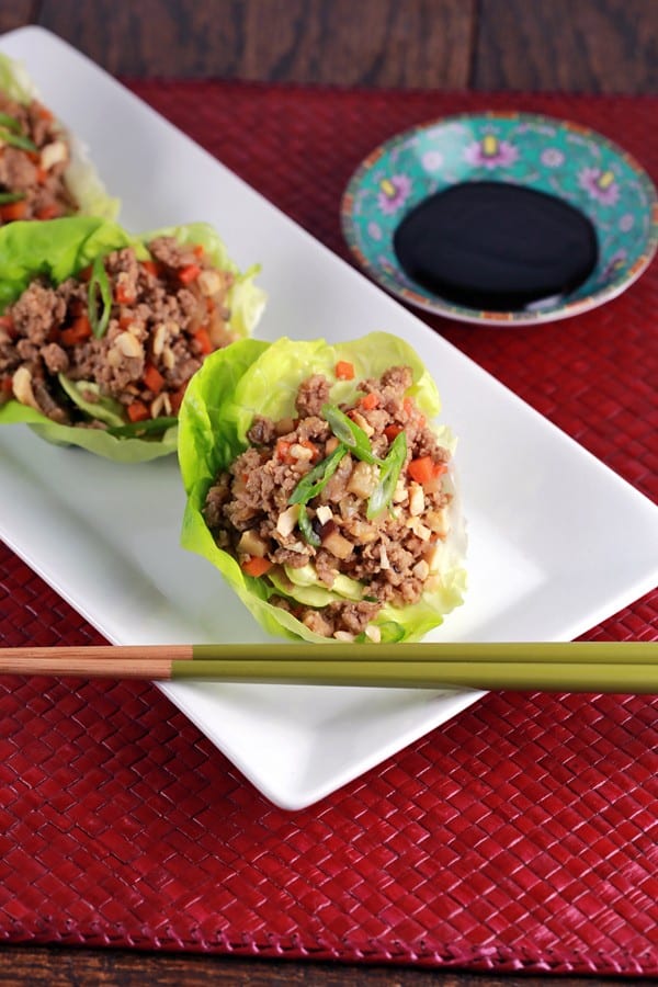 CHINESE LETTUCE WRAPS WITH GROUND TURKEY