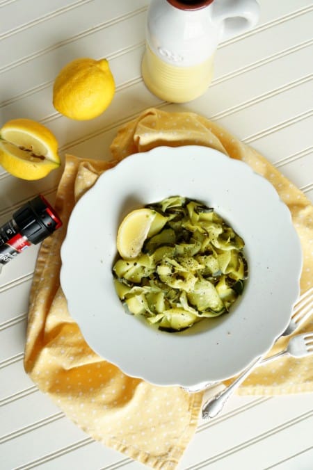 Lemon-garlic zucchini ribbons by The Baking Fairy