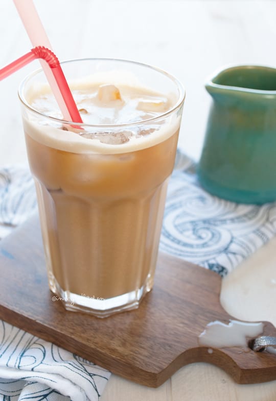 Iced coconut and almond milk latte by In My Red Kitchen