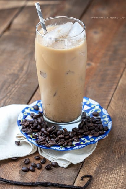 Iced vanilla bean latte by Against All Grain