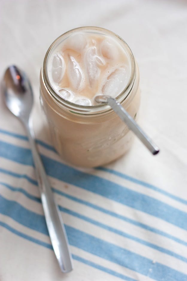 Almond macademia nut milk iced coffee by Eating Bird Food