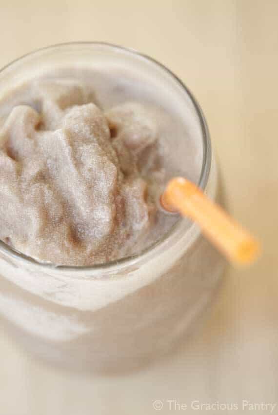 Clean eating coconut mocha frappuccino by The Gracious Pantry