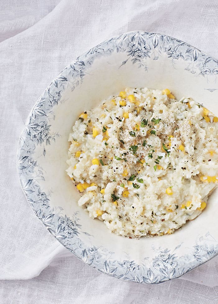 Corn Basil Risotto