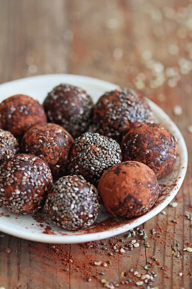 Chocolate Chia Protein Balls by Hello Glow