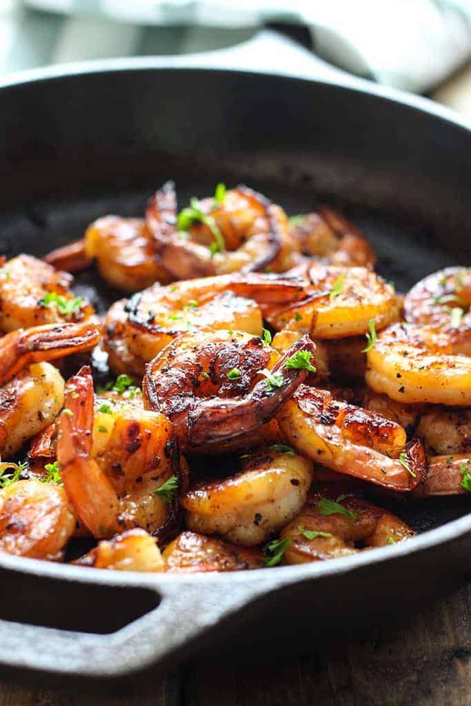 Honey Garlic Shrimp Skillet by The Cooking Jar