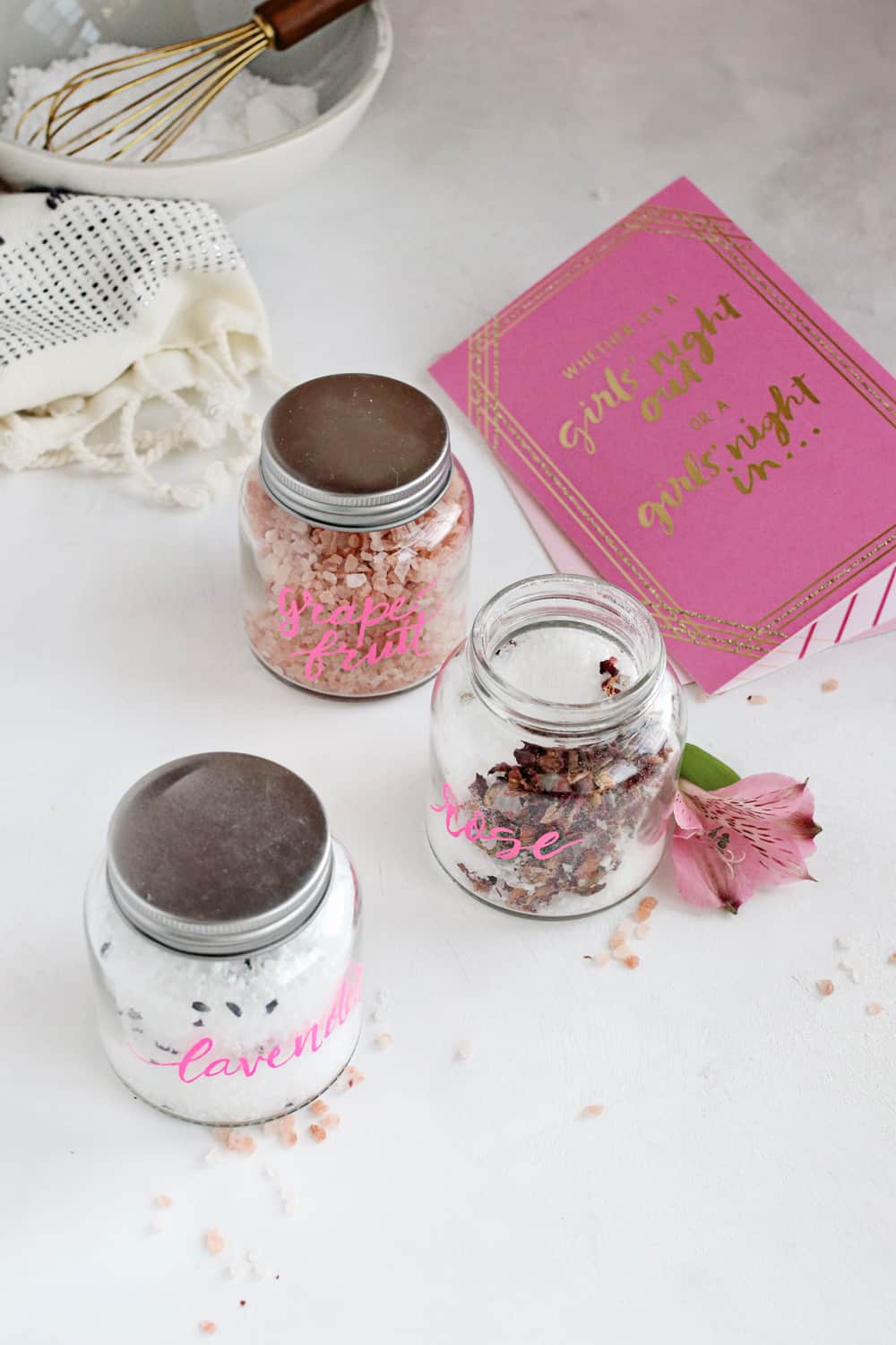 A Trio of DIY Bath Salts for Your Galentines