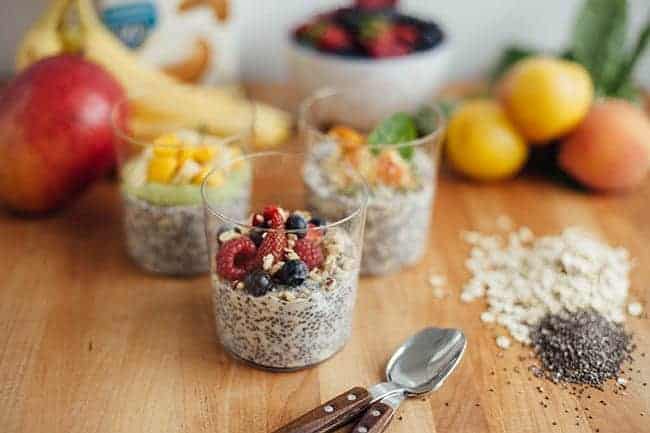 overnight oats with chia seeds – 3 ways for summer
