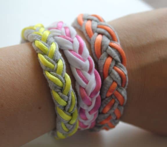 DIY Braided T Shirt Bracelets HelloGlow