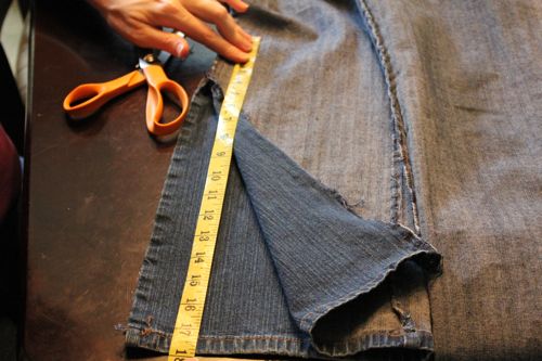 making bell bottoms out old jeans