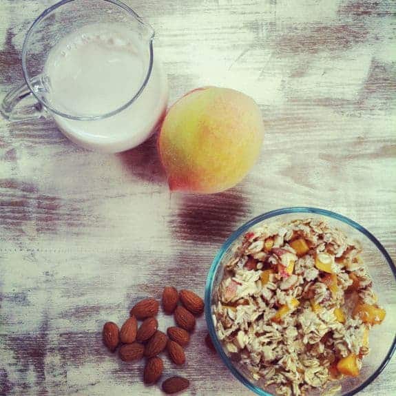 Peach Almond Overnight Oatmeal Peach Almond Overnight Oatmeal