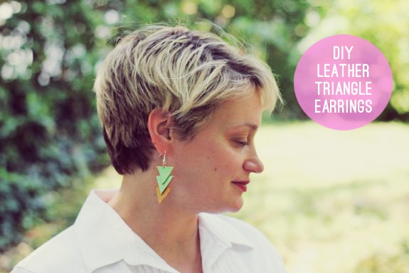 DIY Leather Triangle Earrings