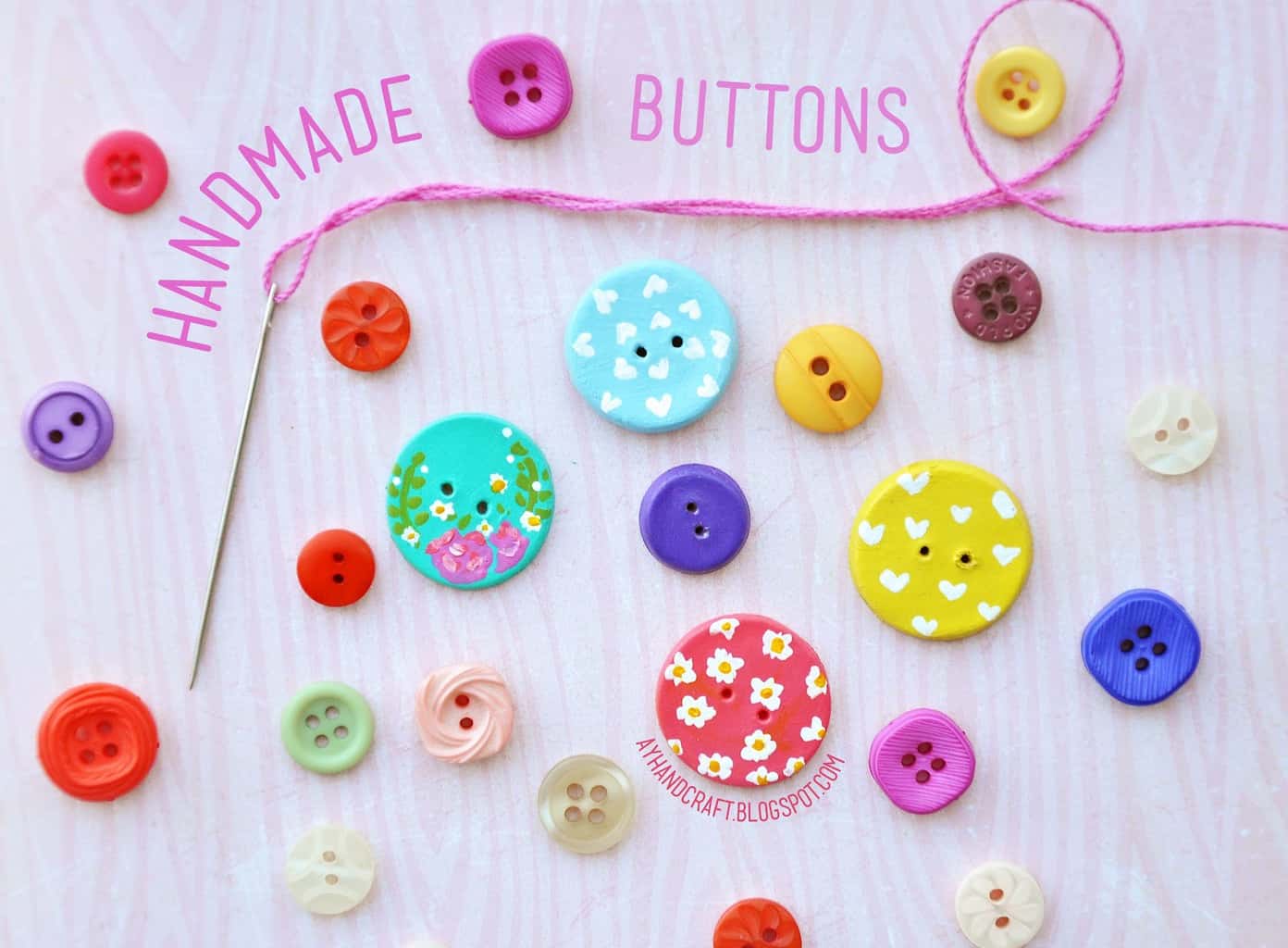 DIY handmade buttons - Made With Love