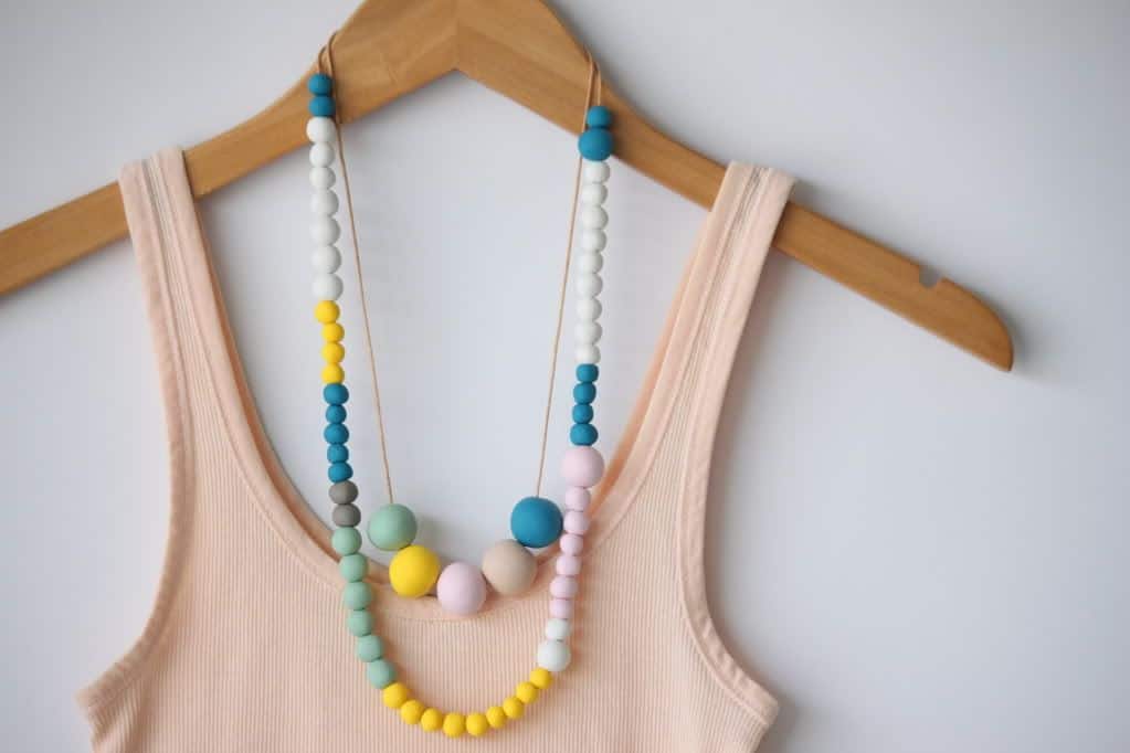 DIY polymer clay bead necklace - Delighted Momma