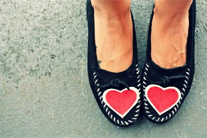 moccasins with heart