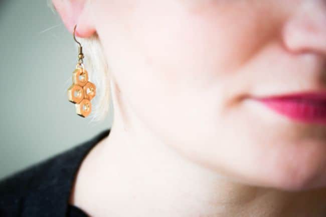 DIY Hex Nut Earrings