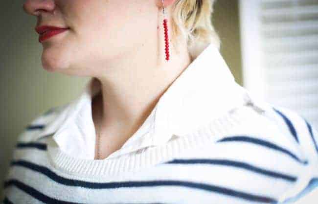 Easy Red Bead Earrings