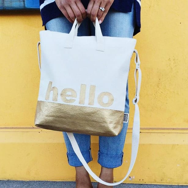 Gold Dipped Tote Bag from Hello Wonderful