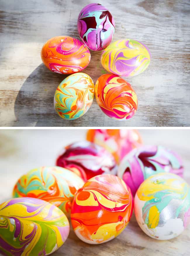 Nail Polish Dipped Easter Eggs