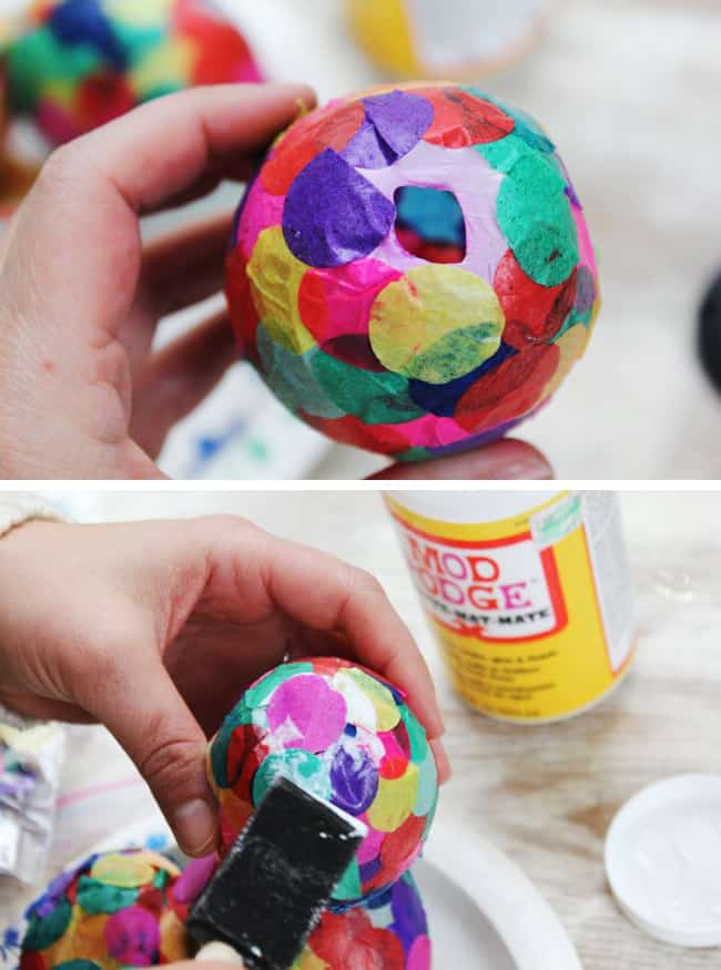 Confetti Paper Mache Easter Eggs