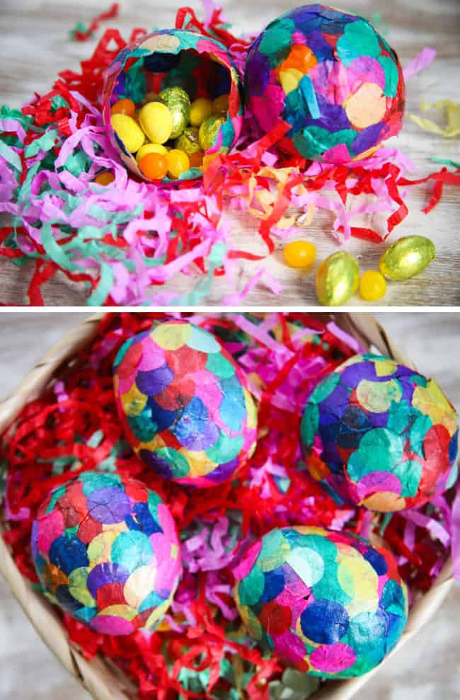 How to Paper Mache Easter Eggs with Confetti