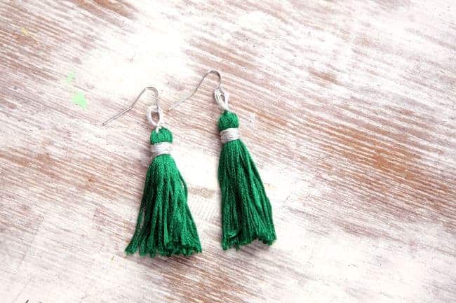 Emerald Tassel Earrings