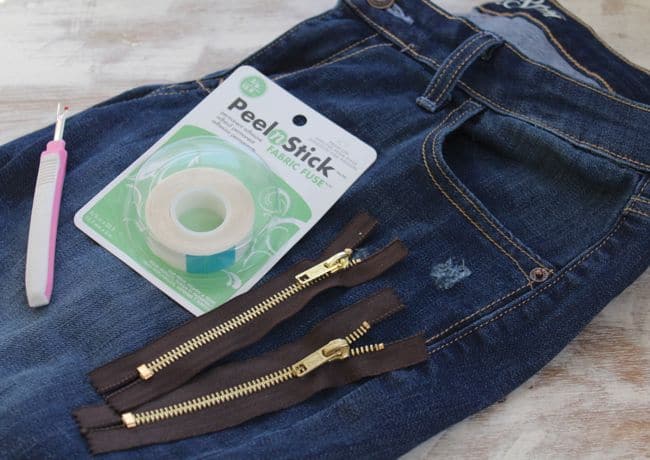 Diy Zipper Jeans No Sewing Required Hello Glow