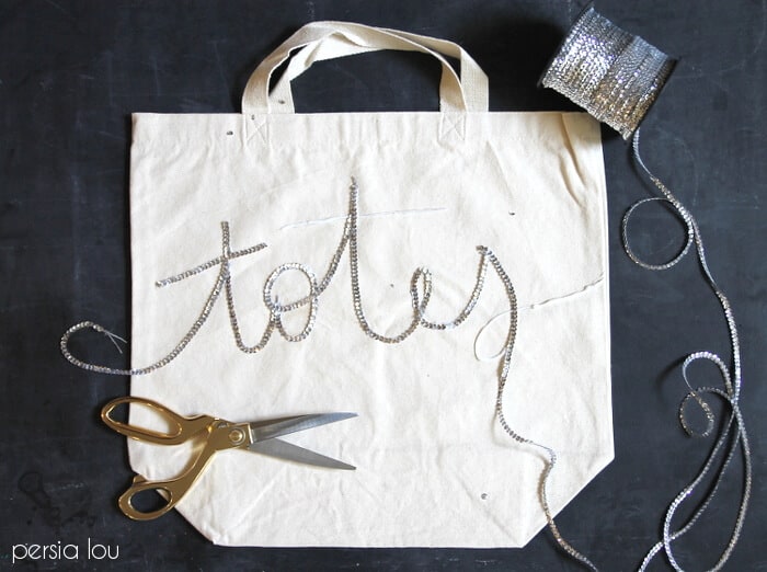 DIY Sequined Tote Bag from Persia Lou