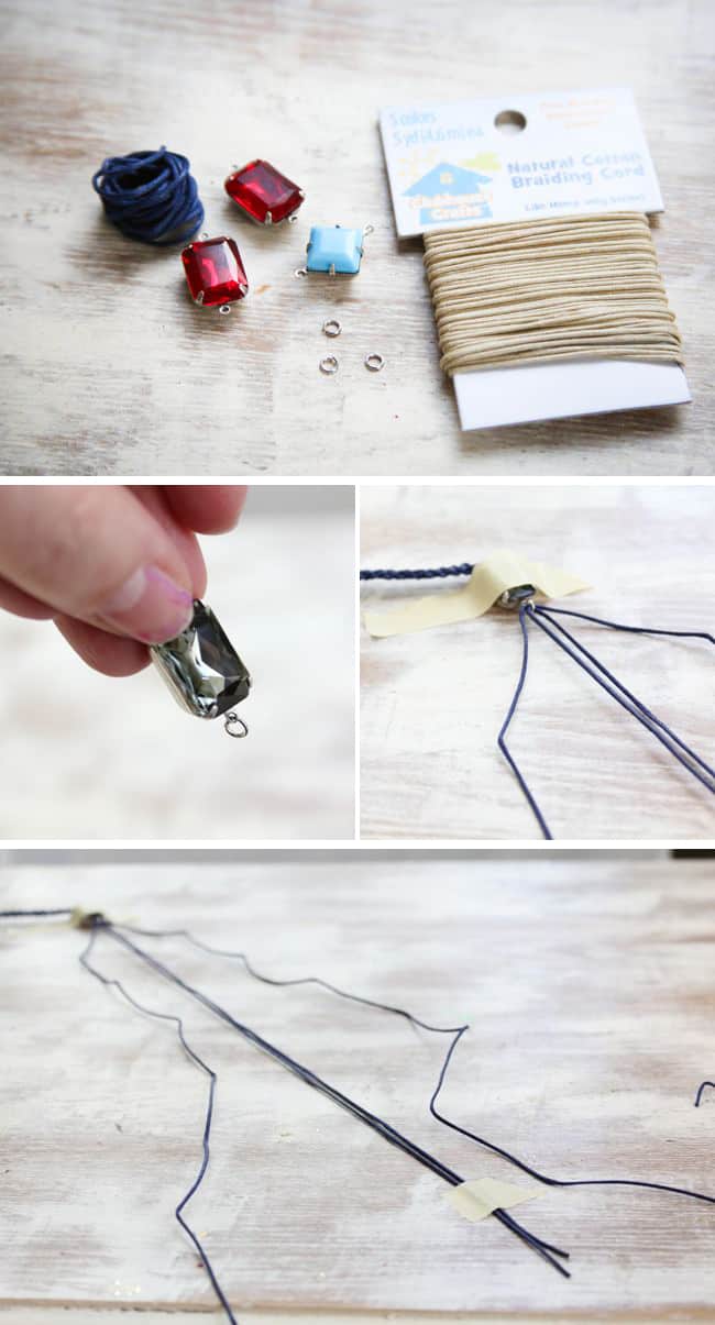 DIY Bracelet with square knot braid