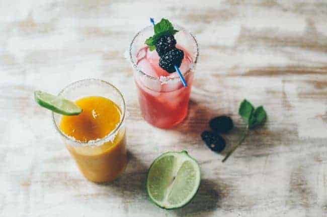 Mango + Blackberry Mint Margaritas | Hello Glow