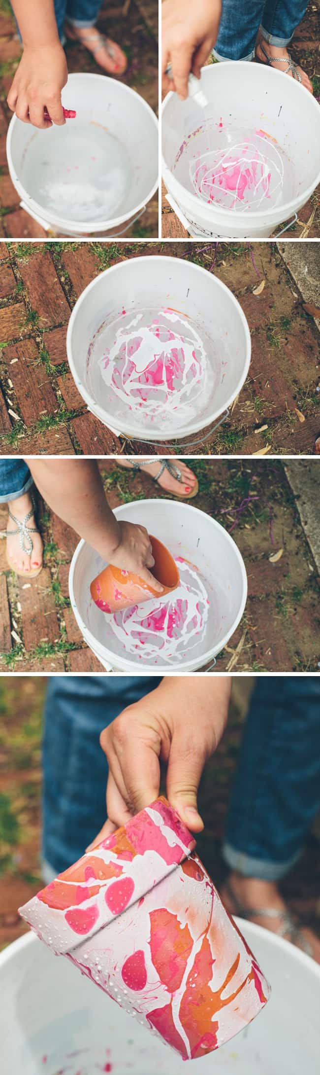 nail polish terracotta pots