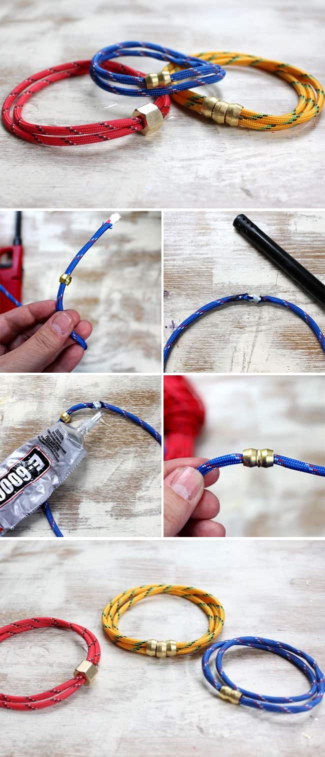 DIY rope bracelets for dad