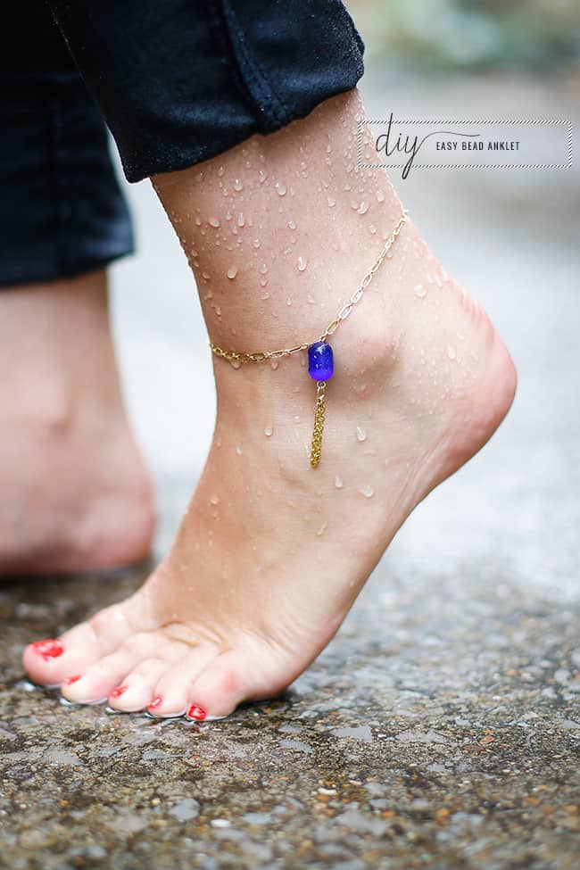 Easy Bead DIY Anklet | HelloGlow.co