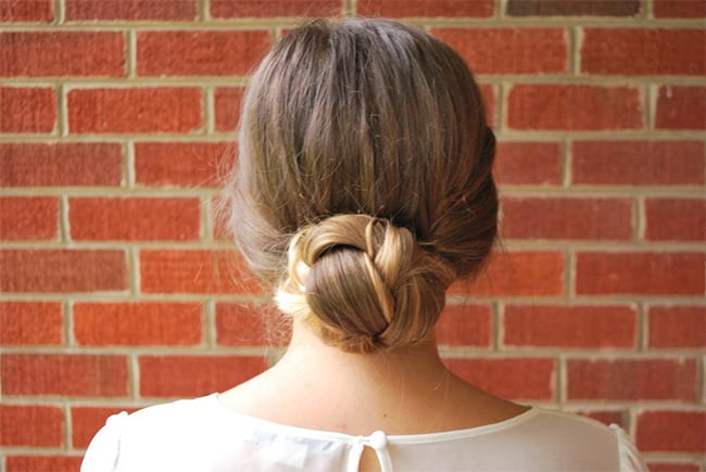 Braided Bun | 25 Easy Updos | HelloGlow.co